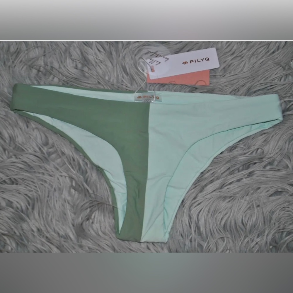 PILYQ Azura Two Tone Teeny Bikini Bottom M NWT $68